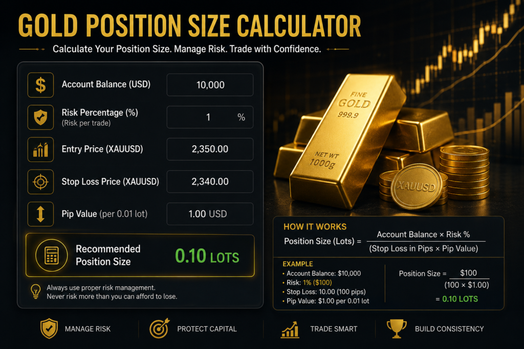 gold position size calculator
