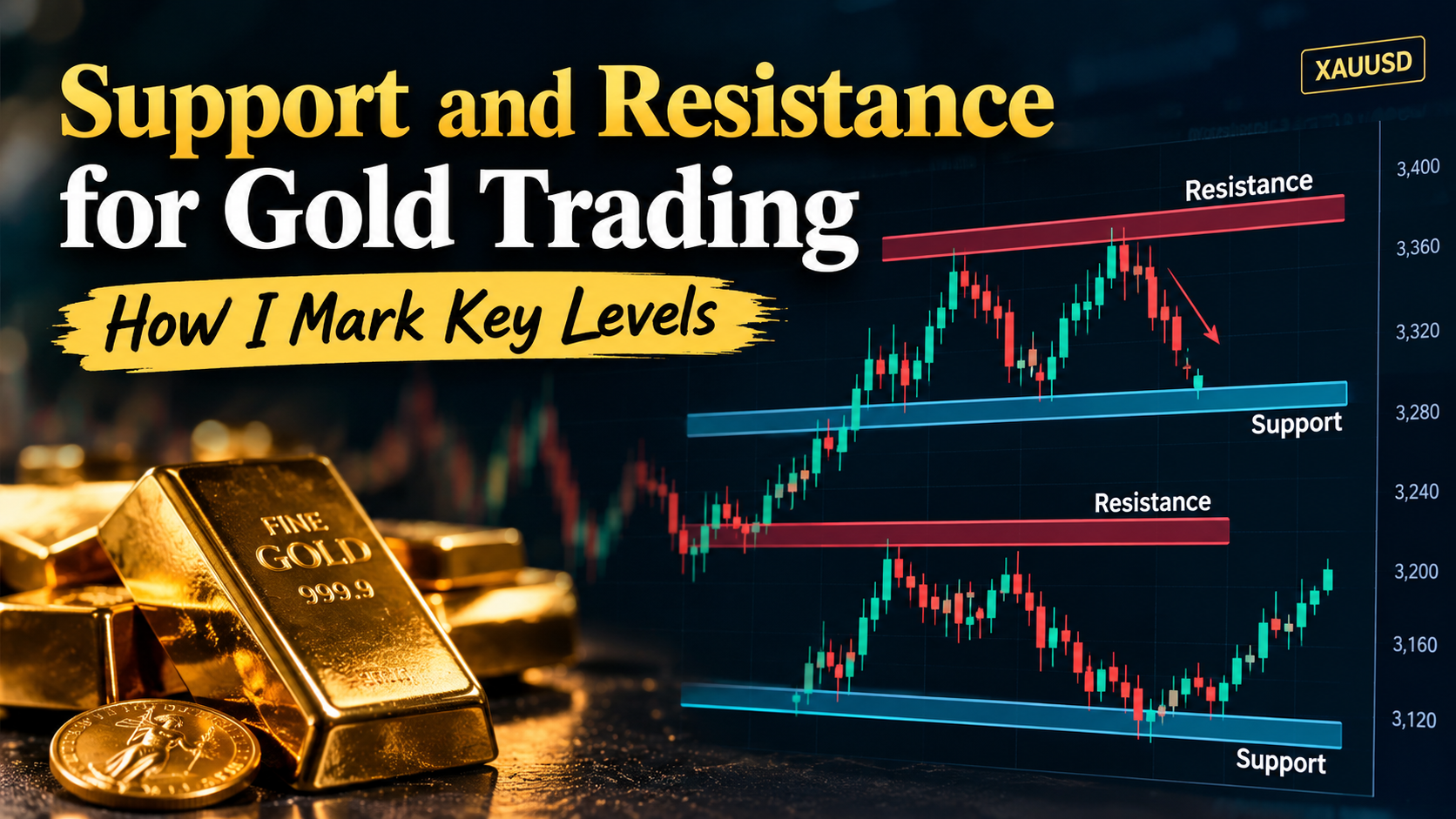 support and resistance for gold trading